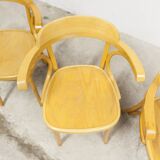 Set of 4 bistro chairs with armrests 1960