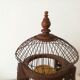 Antique wooden birdcage table lamp light bird home vintage