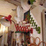 Pair of red and green Hala Zeist wall lights Dutch design 1960