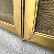 Antique brass fireplace screen from the 19th century by Bouhon Frères.
