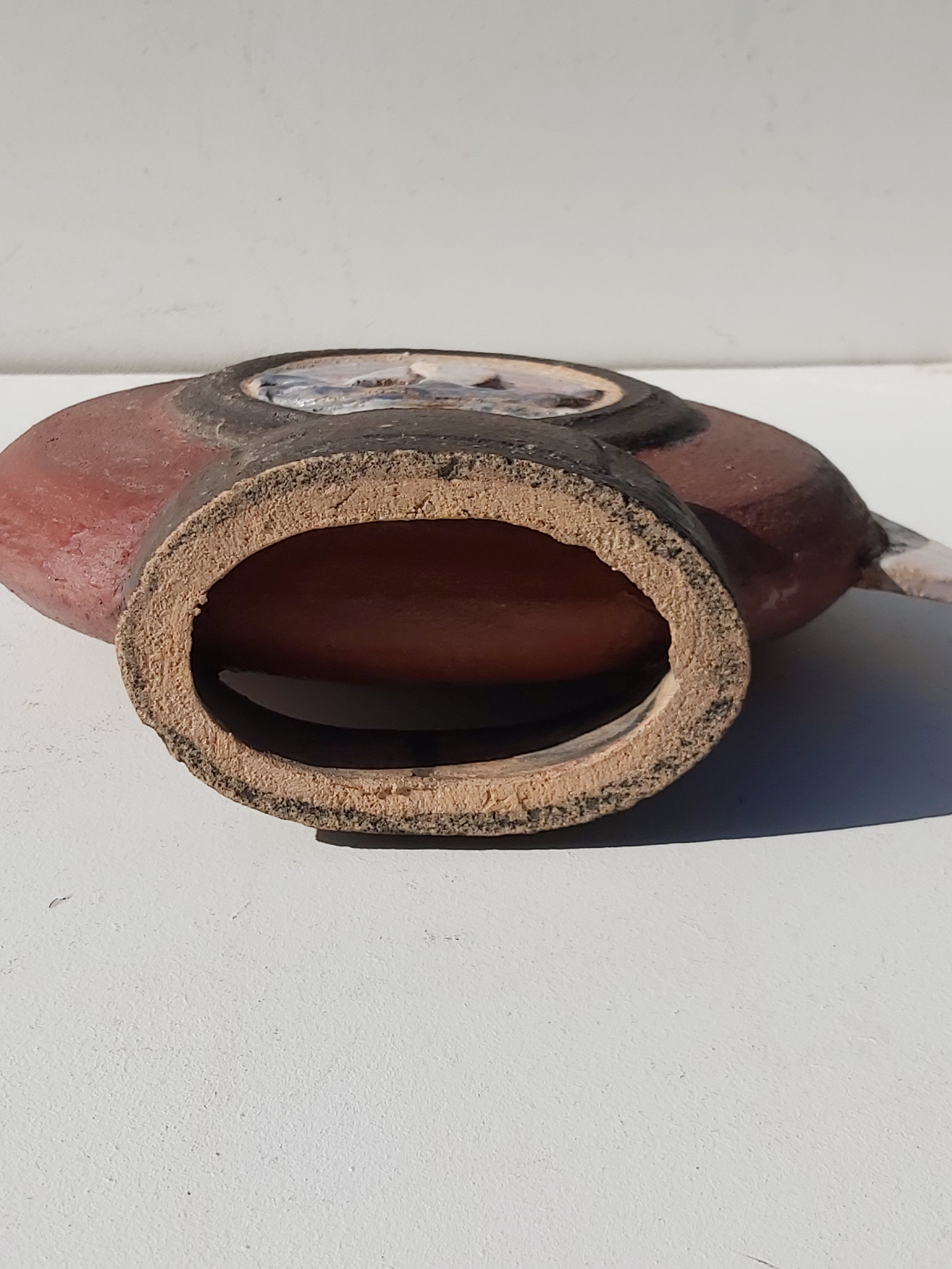 Ceramic vase decor boat signed