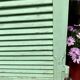 Ancienne persienne bois couleur vert mint