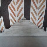 Large patinated linen wood pediment