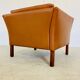 Mid-century vintage Scandinavian leather lounge chair in cognac leather