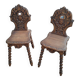 Pair of old Alsatian brutalist chairs