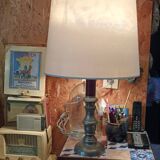 Tin and wood lamp