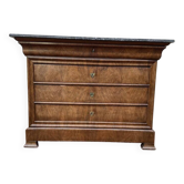 Commode époque Louis Philippe en acajou clair et marbre gris