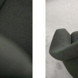 Vintage Scandinavian Mid-Century Modern Bottle Green Armchair, 1950s