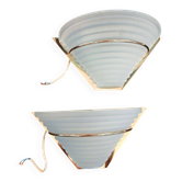 Art Deco wall lights in glass and gilded metal.