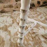 Tripod stool with patinated plant holder