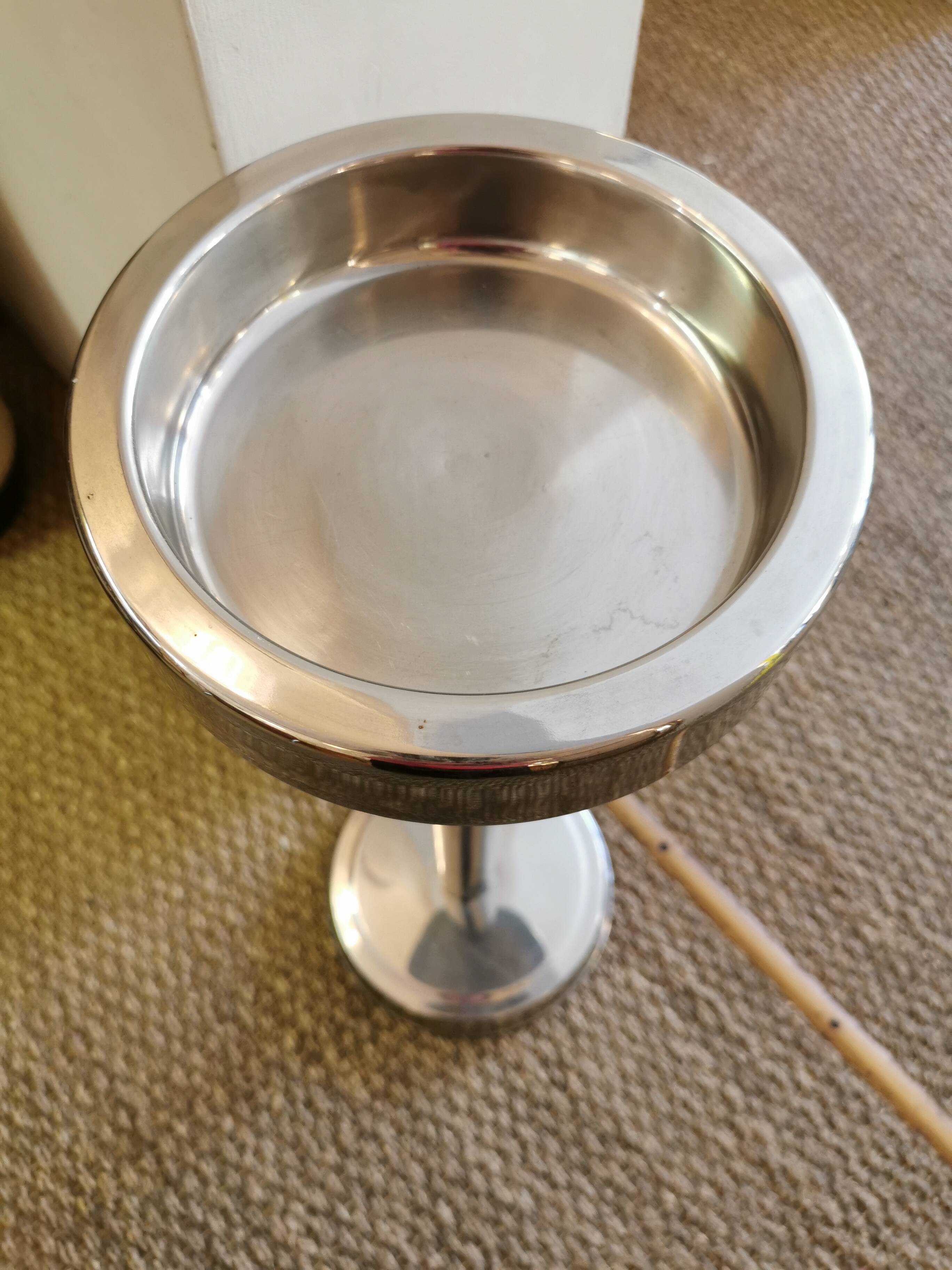 Champagne bucket holder in vintage chrome metal