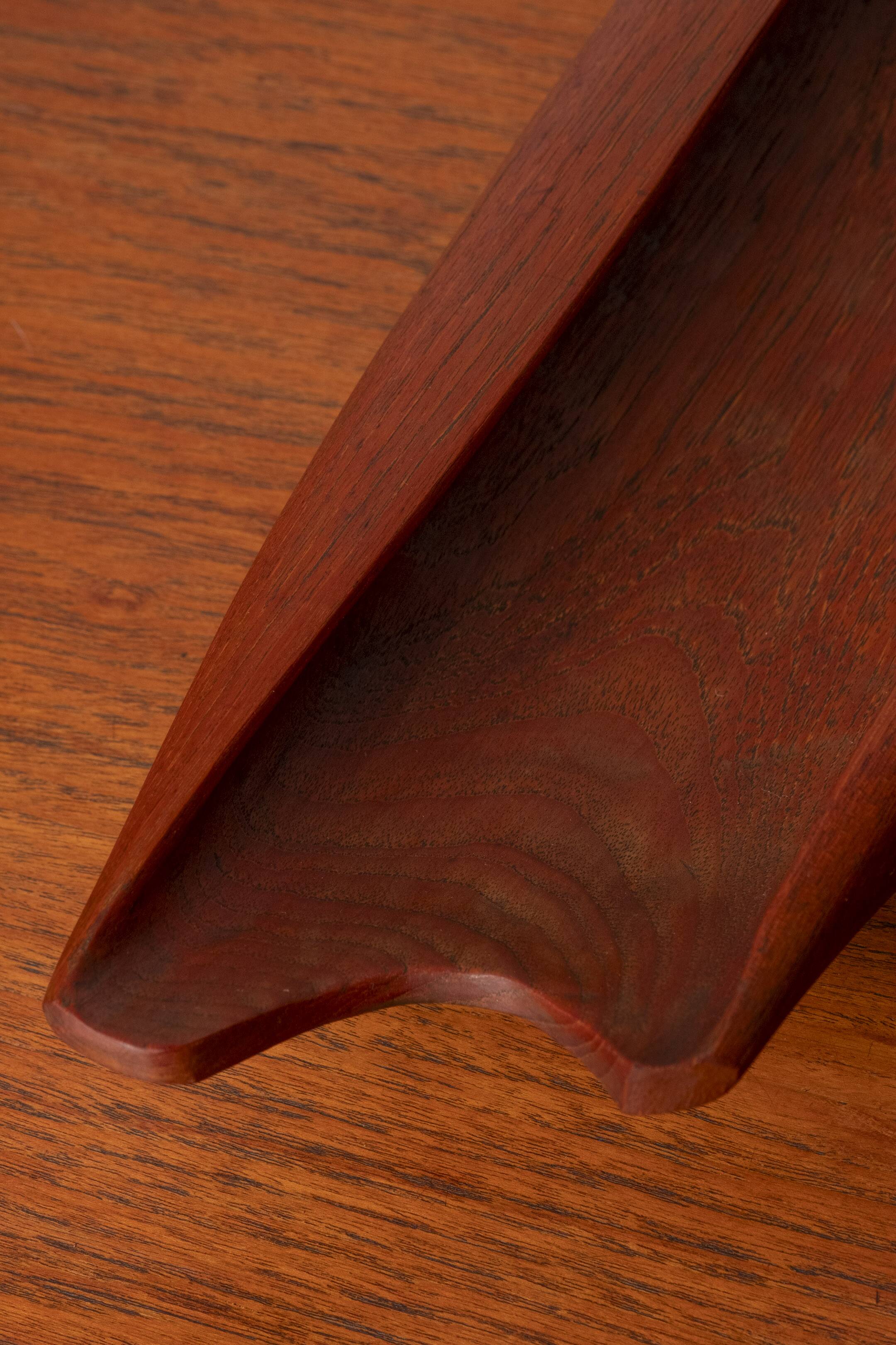 Organically Carved Serving Tray in Teak, 1950s Denmark