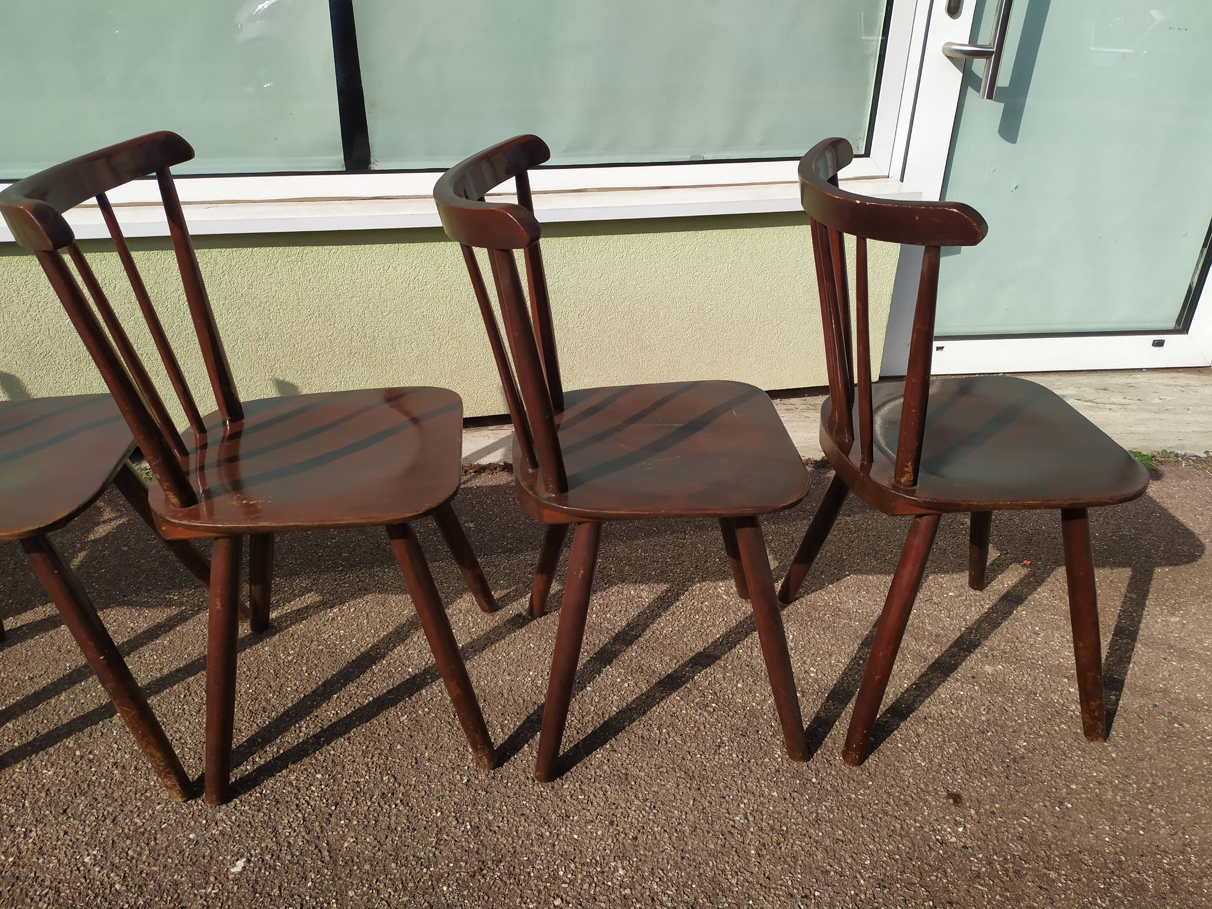 Set of 6 wooden bistro chair - vintage