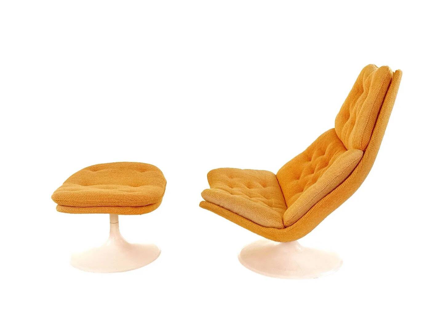 Vintage Artifort F588 swivel chair with ottoman – Harcourt design