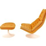 Fauteuil pivotant vintage Artifort F588 avec ottoman – Design Harcourt