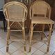 Tabourets de bar rotin vintage
