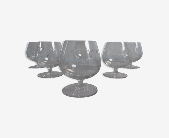 6 verrines à pied en cristal ciselé