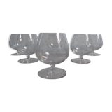 6 glasses on foot in chissed crystal