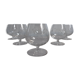 6 glasses on foot in chissed crystal