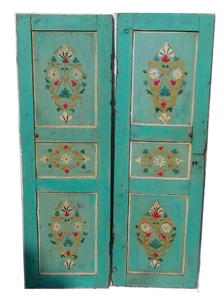 Pair of old painted wooden doors