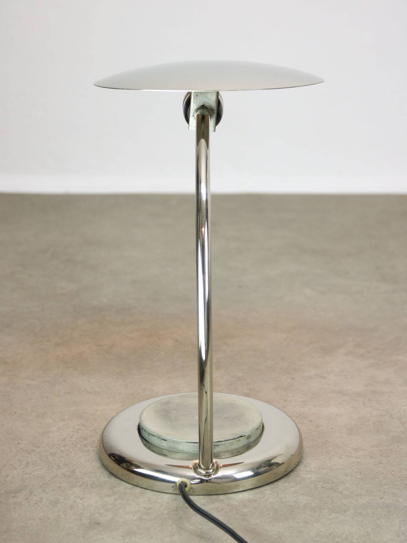 Mid-Century Italian Big Button Table Lamp in Chrome