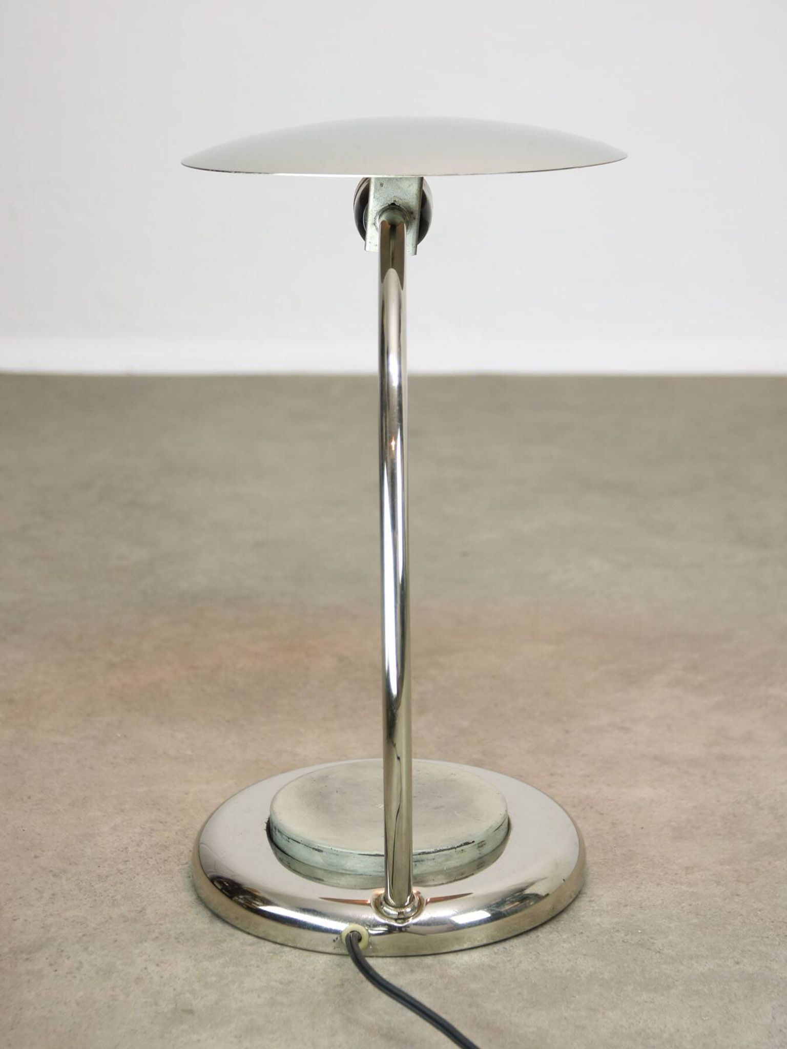 Mid-Century Italian Big Button Table Lamp in Chrome