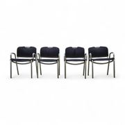 4 x black upholstery Castiglietta dining chairs by Castiglioni for Zanotta / Italy 1960s