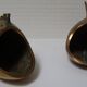 Two vintage brass fish ashtrays