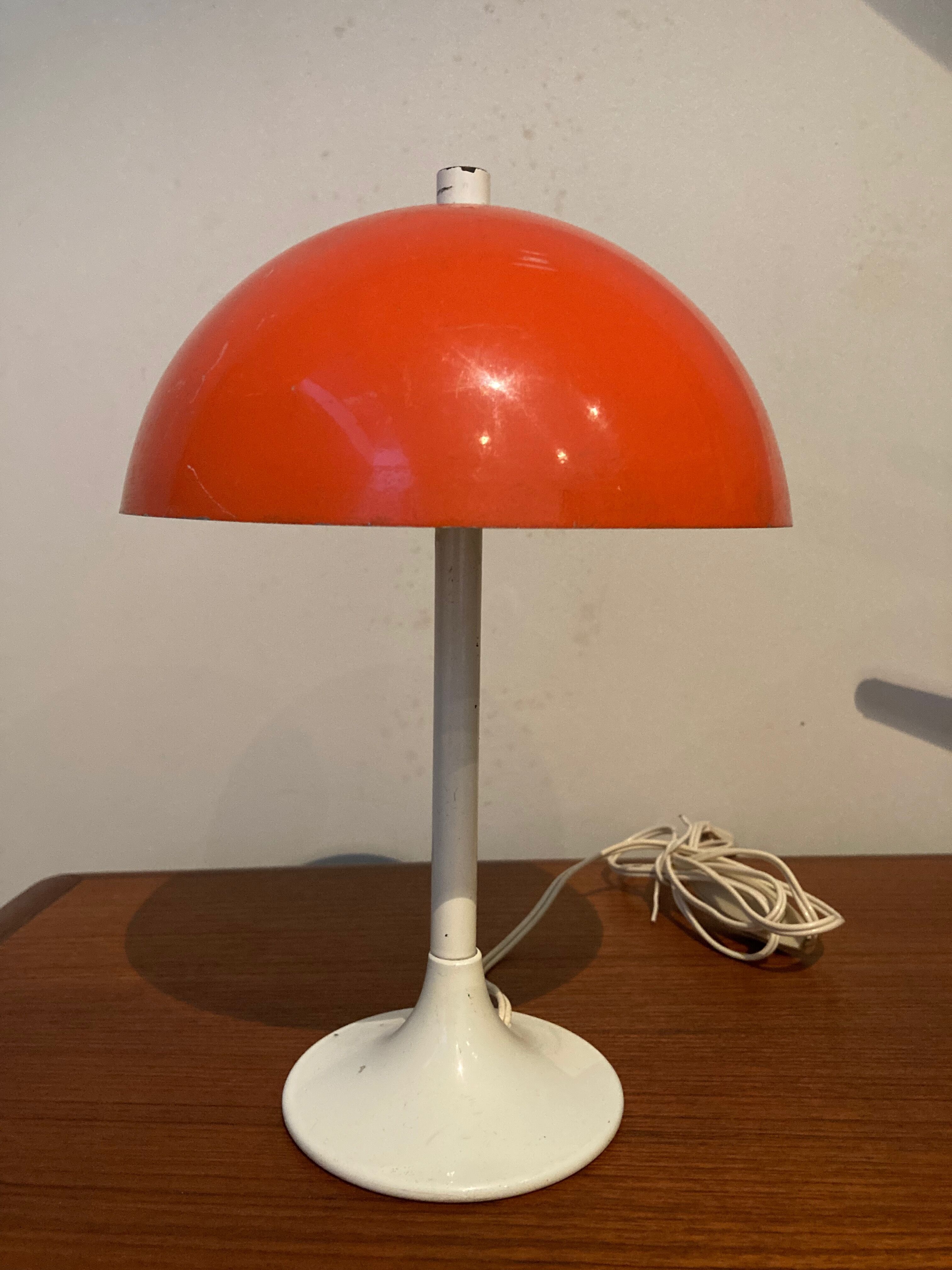 Vintage orange mushroom lamp