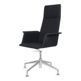 Conference chair, Brunner, with textile cover, black, chrome