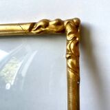 Cadre Art Nouveau Antique en bois doré mesures 26,5 cm x 20 cm Verre convexe
