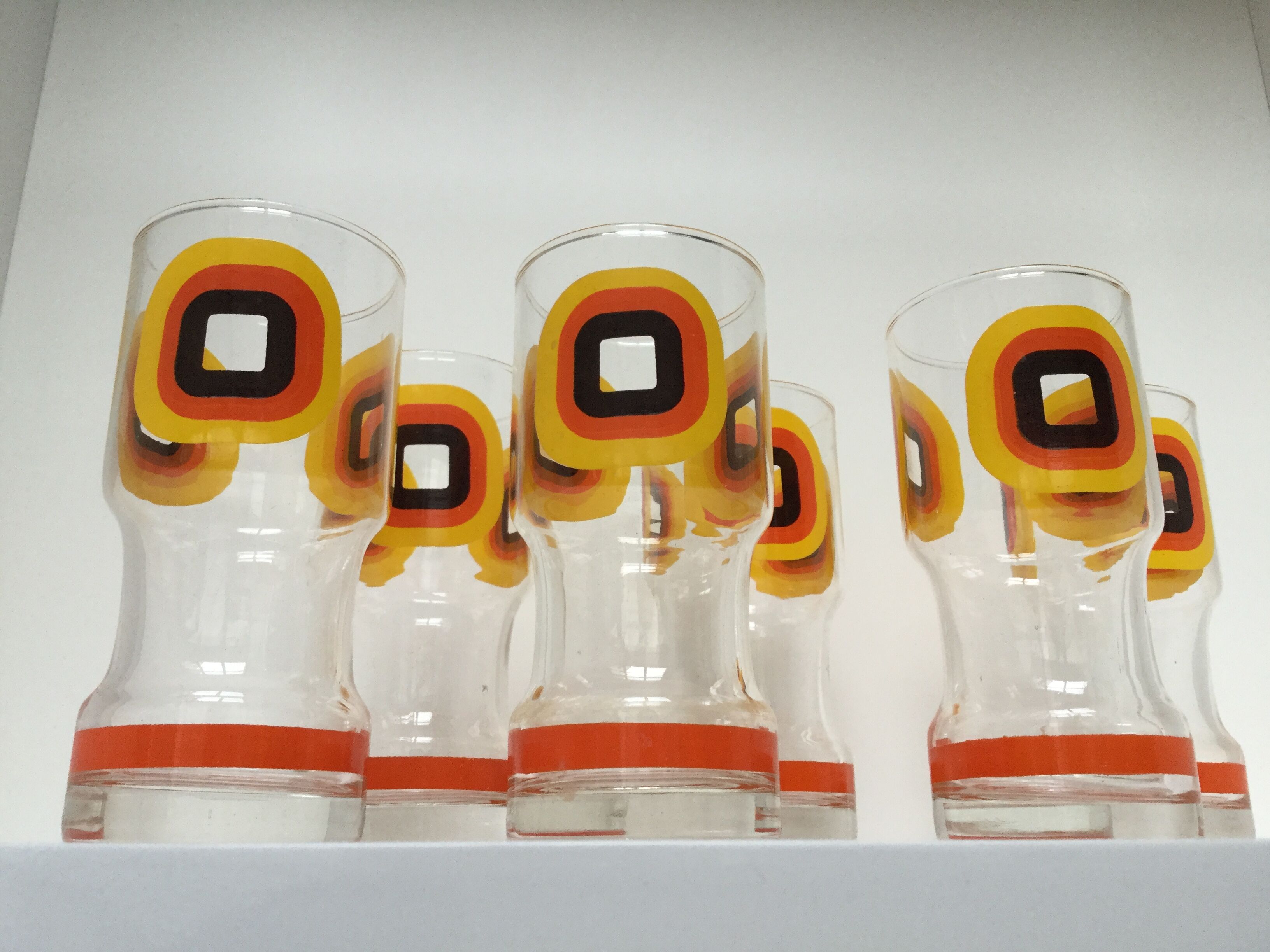 Vintage orange ade glasses 1970