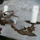 Vintage wall light in gold metal and flowers