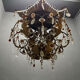 Italian Tole Murano Glass Chandelier 1960’s 