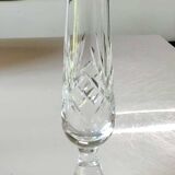 Crystal soliflore vase. Crisscross/leafy patterns. High 24 cm
