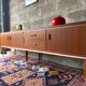 Scandinavian low sideboard in teak, 1960.