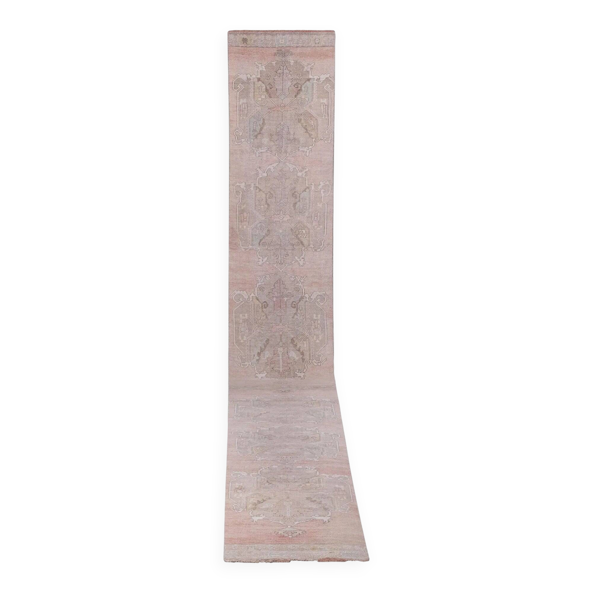 Vintage Turkish hallway rug 92x673 cm