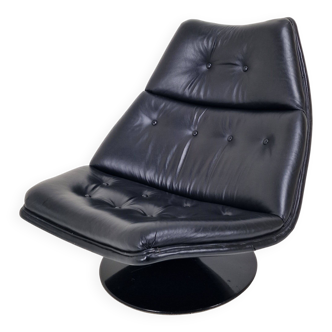 Artifort F511 Lounge Chair by Geoffrey Harcourt in Leather, 1970's