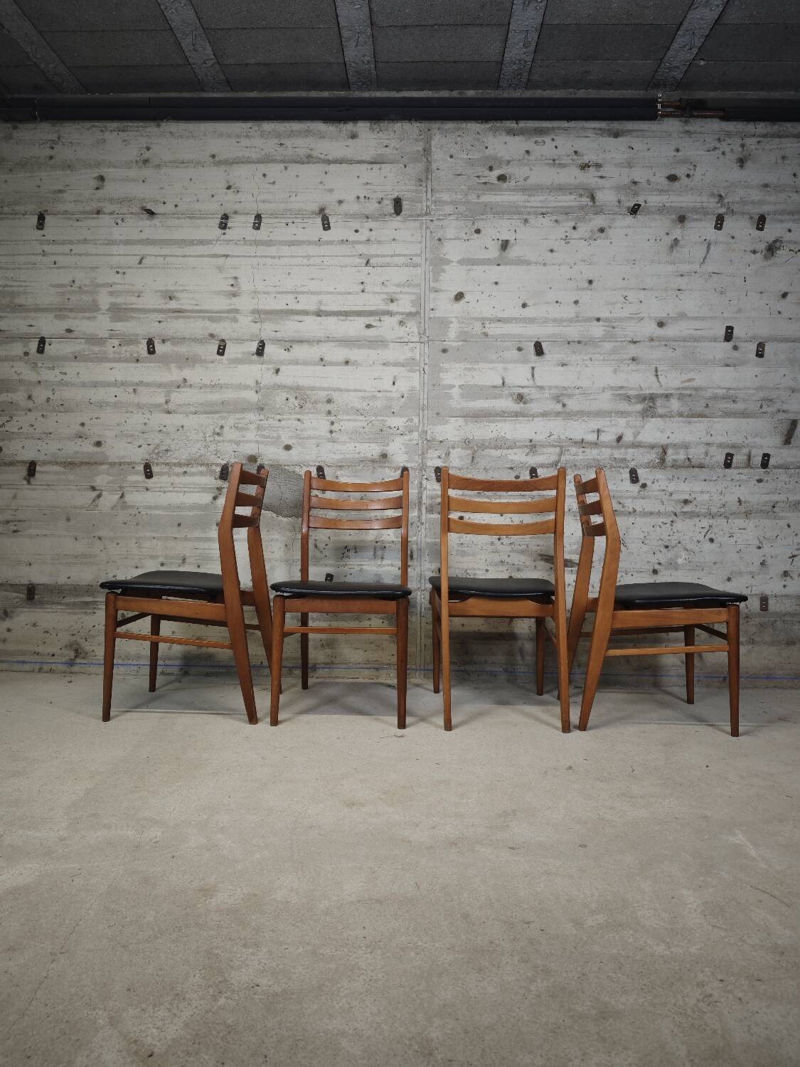 Set of 4 vintage skai chairs