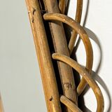 Large mirror from the 1950s. Made of bamboo. Vintage design in the Bonacina style.