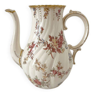 Louis XV Sarreguemines iron earthenware coffee pot