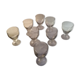 Set of 8 glasses walk blown with the mouth