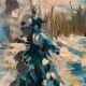 Tableau paysage de neige XXe