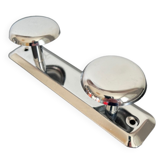 Vintage metal wall coat rack with 2 hooks