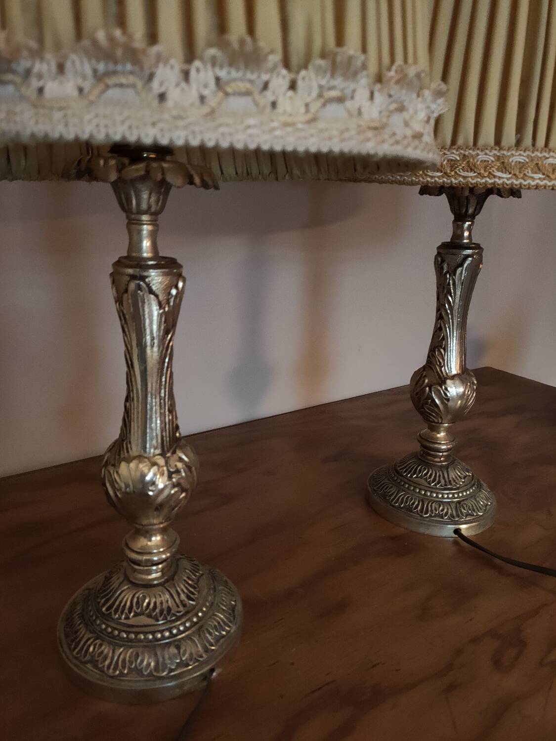 Pair of vintage brass bedside lamps