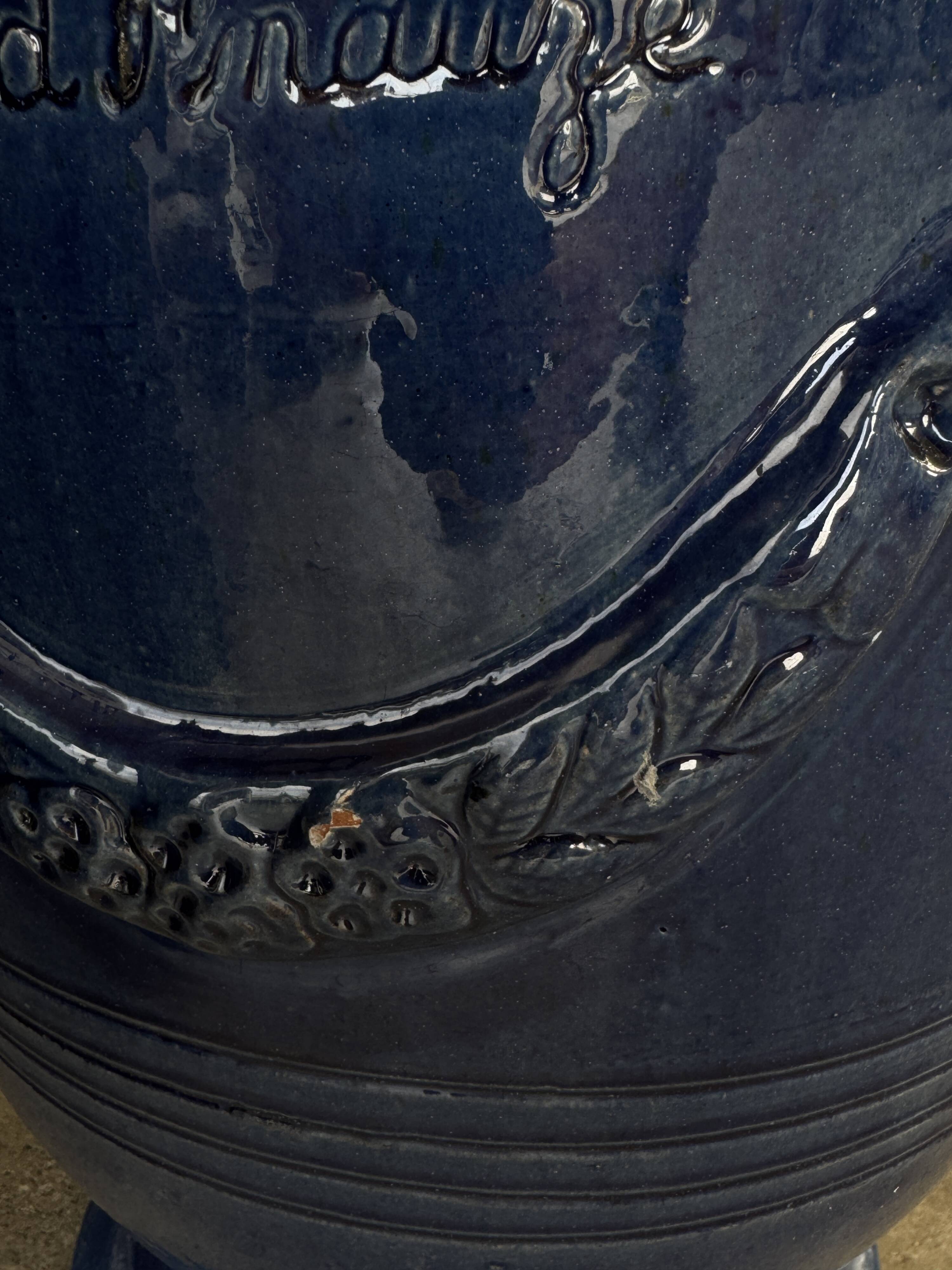Traditional blue enamelled Anduze vase – Model No. 3 - 3