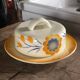 Old ceramic butter dish Deutschland Vintage yellow with flowers