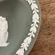 Sage green jasperware catchall Wedgwood