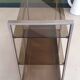 Console métal et verre fumé 1970