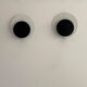 Pair of vintage "Cirkle" wall lights in black and white lacquered metal, Denmark 1970